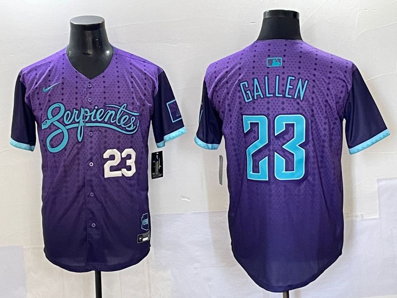 Men 2025 Arizona Diamondback #23 Gallen Purple Joint Name Nike MLB Jersey style 13